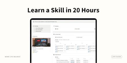 Notion Template:Learn a Skill in 20-hour