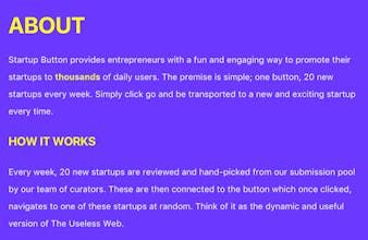 Startup Button Chrome Extension